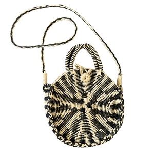 Billabong Woven Round Crossbody Bag  Black and Cream